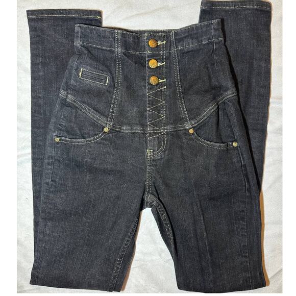 Vintage Virgin Only High Waist Black Slim Jeans Size 1 - Picture 1 of 7